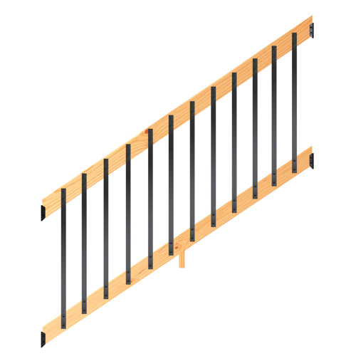 ProWood 6 ft. Wood Stair Railing Kit with Flat Aluminum Balusters Wayfair